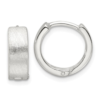 Sterlingsilber Gebürstet und Poliert 5mm Klappbar Creolen