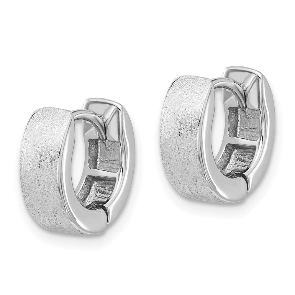 Sterlingsilber Rhodiniert Gebürstet 4x13mm Klappbar Creolen