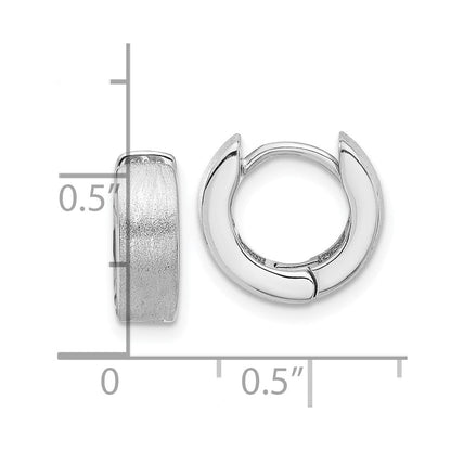 Sterlingsilber Rhodiniert Gebürstet 4x13mm Klappbar Creolen