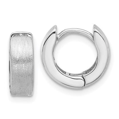 Sterlingsilber Rhodiniert Gebürstet 4x13mm Klappbar Creolen