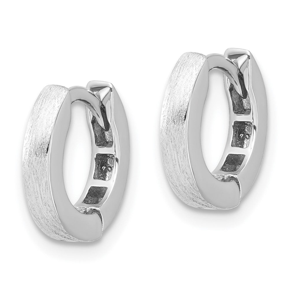 Sterlingsilber Rhodiniert Gebürstet 3x13mm Klappbar Creolen