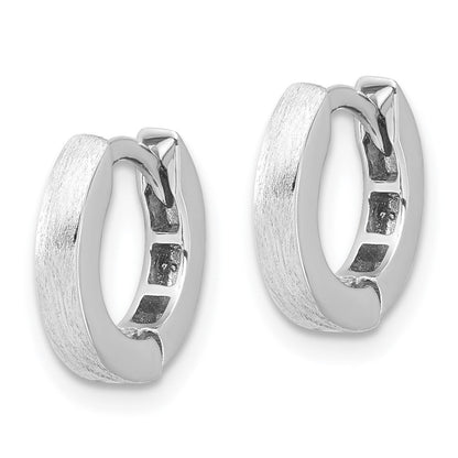 Sterlingsilber Rhodiniert Gebürstet 3x13mm Klappbar Creolen
