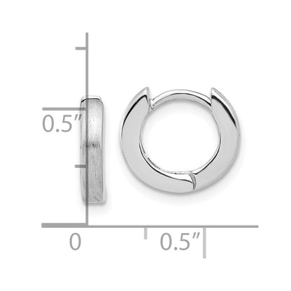 Sterlingsilber Rhodiniert Gebürstet 3x13mm Klappbar Creolen