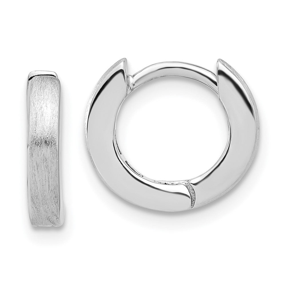 Sterlingsilber Rhodiniert Gebürstet 3x13mm Klappbar Creolen