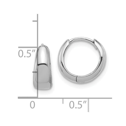 Sterlingsilber Rhodiniert 12x5mm Huggie Creolen