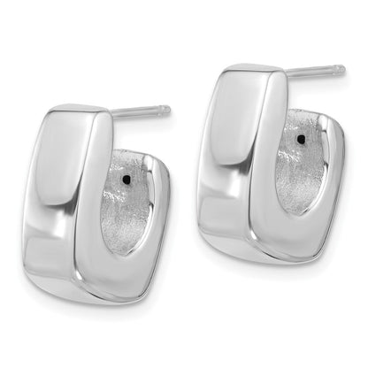 Sterlingsilber Rhodiniert Poliert Quadratisch C-hoop Ohrstecker