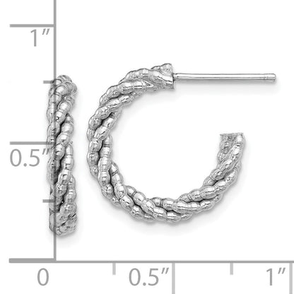 Sterlingsilber Rhodiniert Strukturiert Gedreht C- Creolen
