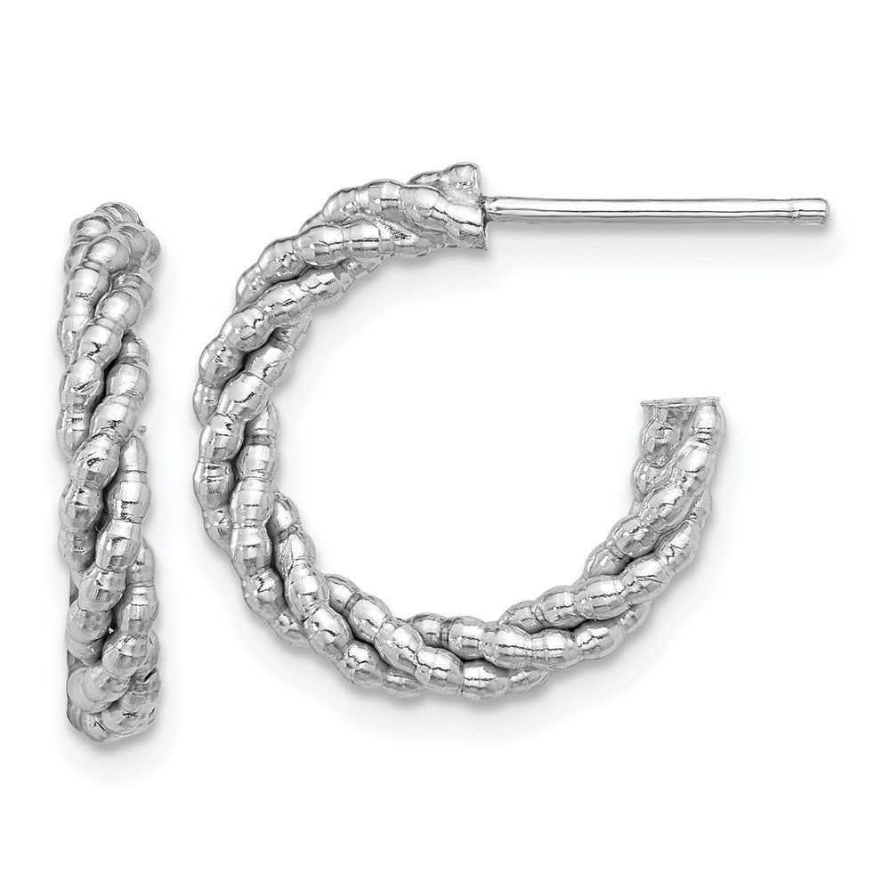 Sterlingsilber Rhodiniert Strukturiert Gedreht C- Creolen
