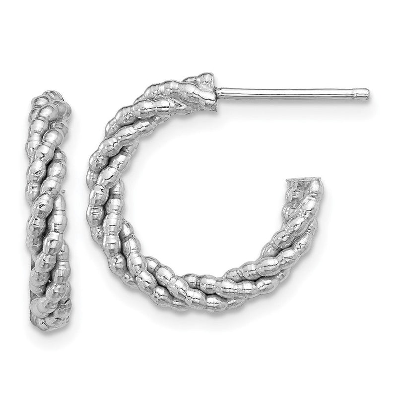 Sterlingsilber Rhodiniert Strukturiert Gedreht C- Creolen