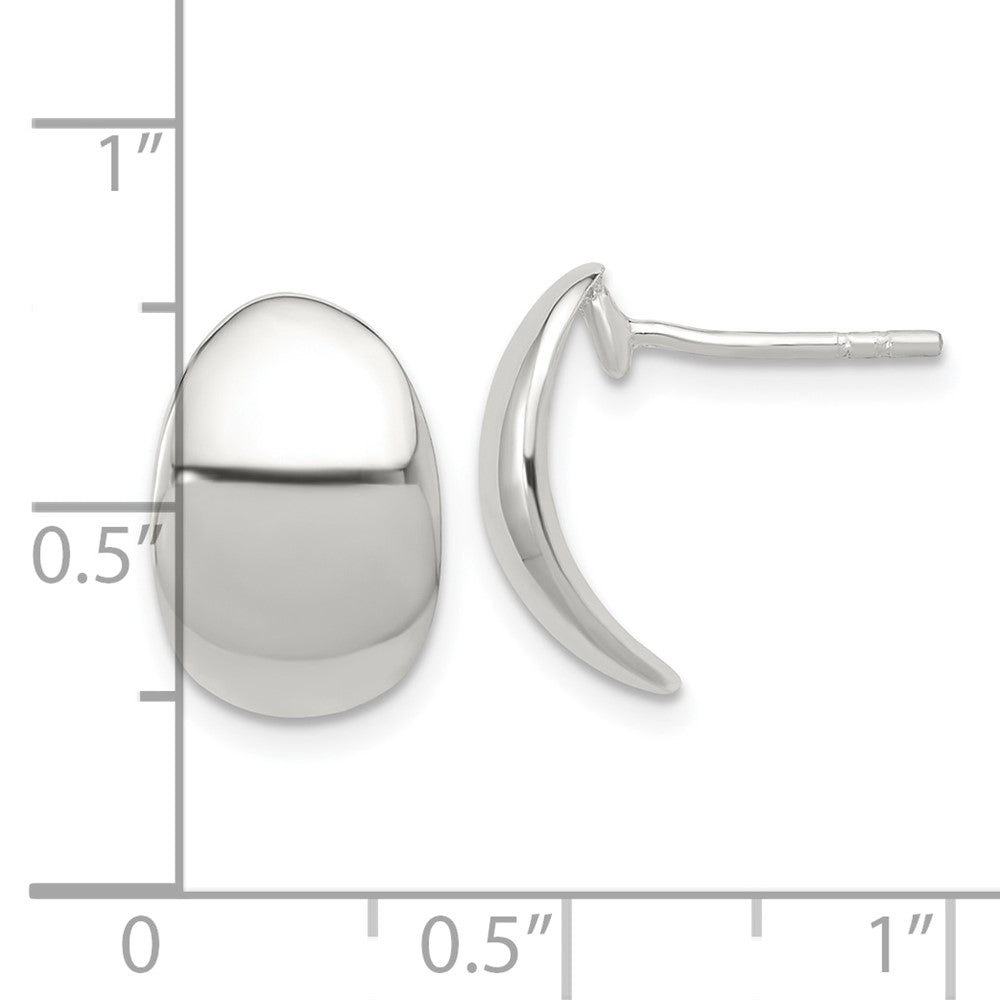 Sterlingsilber Poliert Gebogen C-shape Ohrstecker