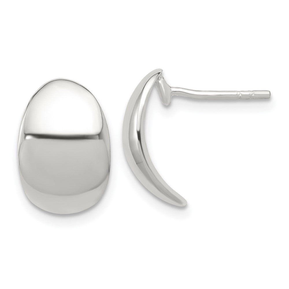 Sterlingsilber Poliert Gebogen C-shape Ohrstecker