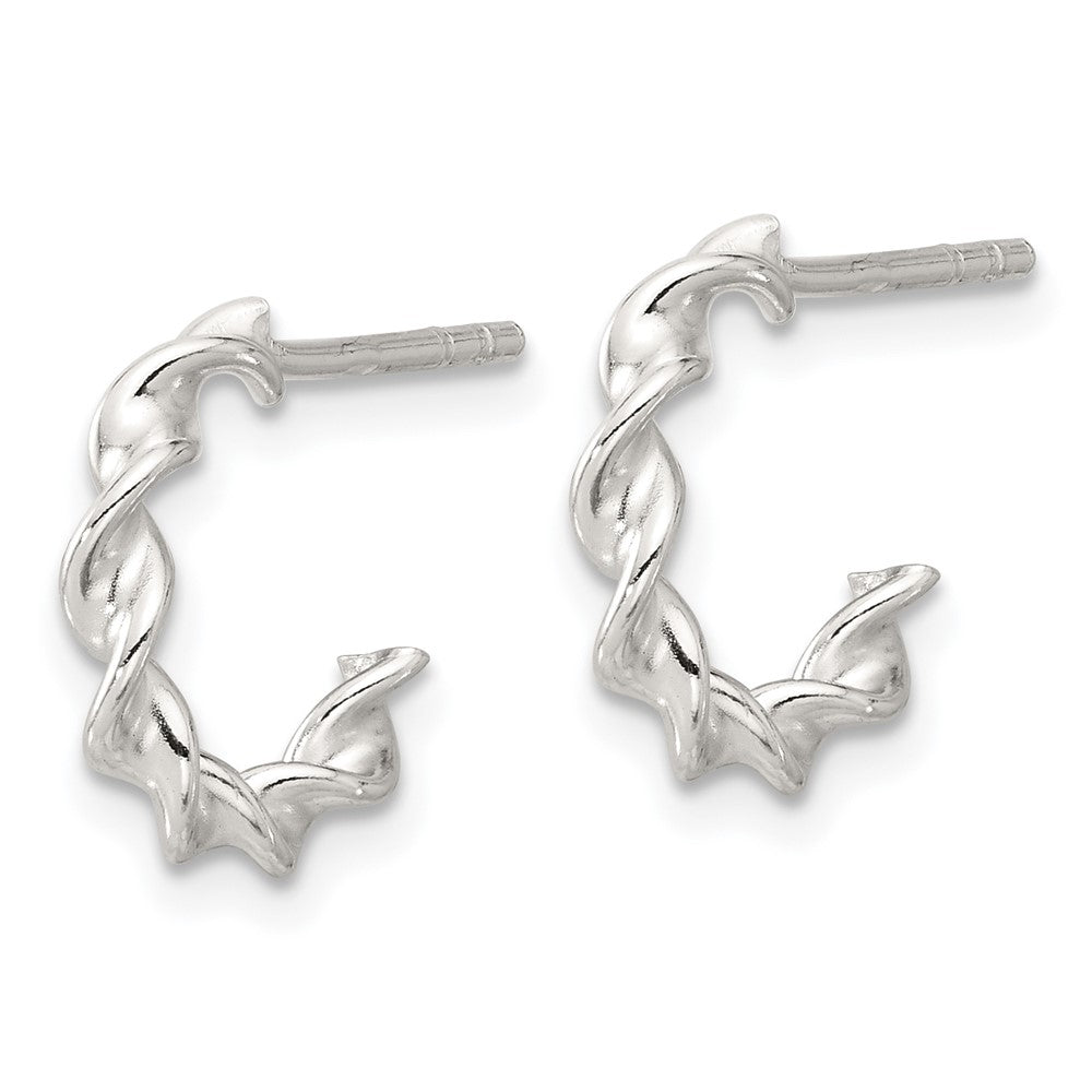 Sterlingsilber E-coated Gedreht Stecker Creolen