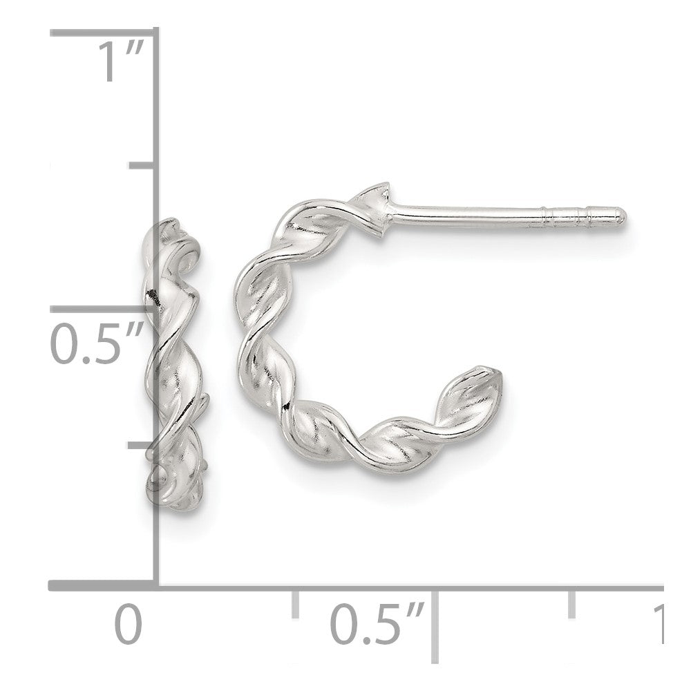 Sterlingsilber E-coated Gedreht Stecker Creolen
