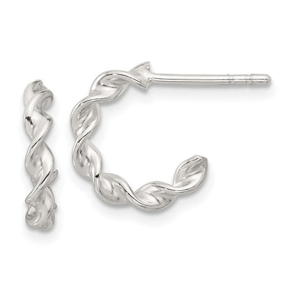 Sterlingsilber E-coated Gedreht Stecker Creolen