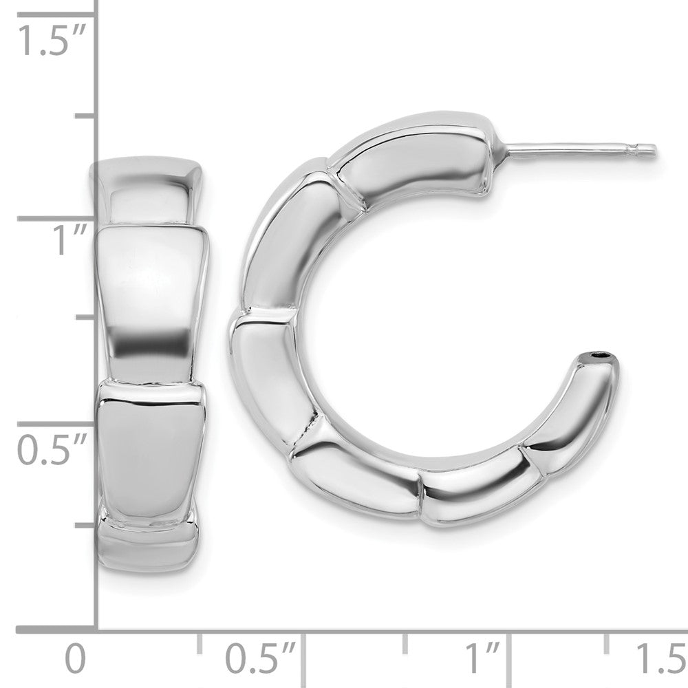 Sterlingsilber Rhodiniert Poliert Creole Ohrstecker