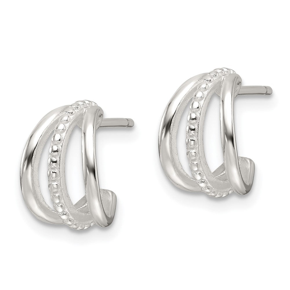 Sterlingsilber E-coating Poliert und Strukturiert C- Creolen
