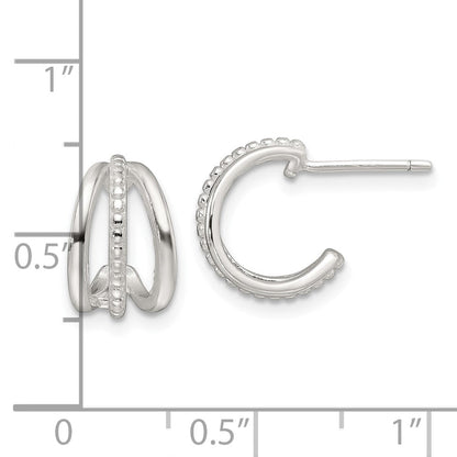 Sterlingsilber E-coating Poliert und Strukturiert C- Creolen