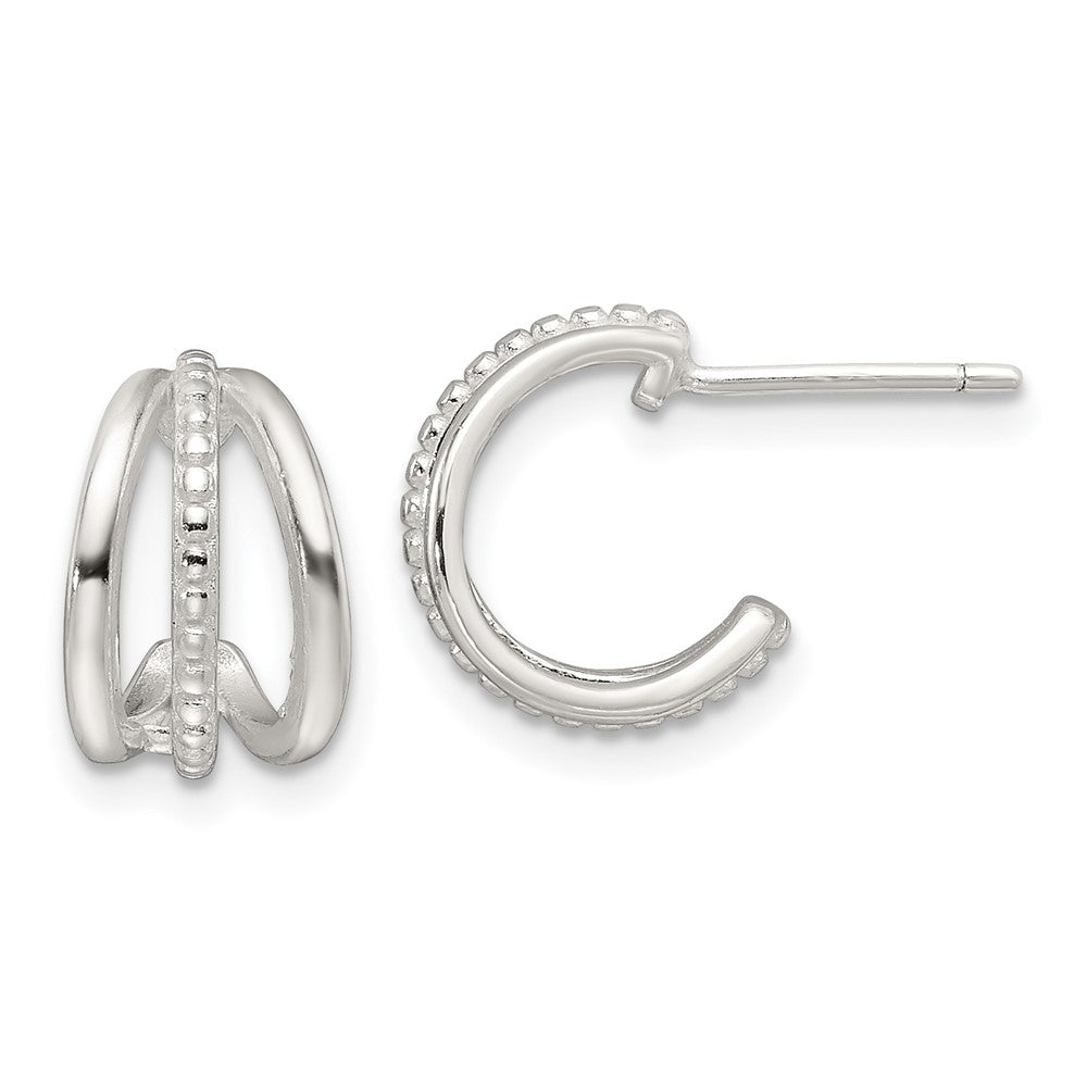 Sterlingsilber E-coating Poliert und Strukturiert C- Creolen