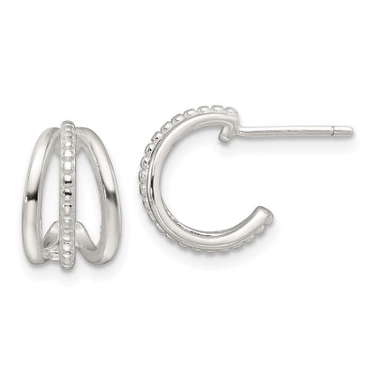 Sterlingsilber E-coating Poliert und Strukturiert C- Creolen