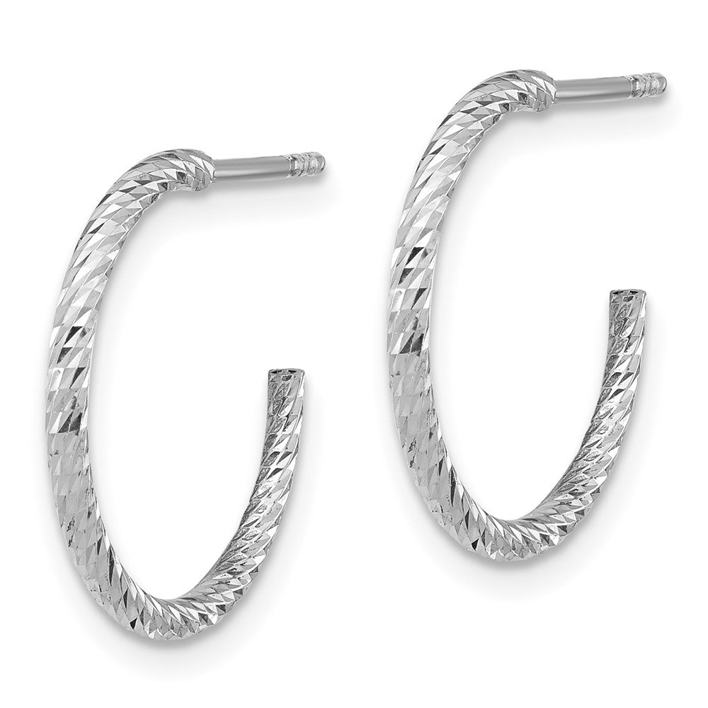 Sterlingsilber Rhodiniert Diamantiert Hohl Röhre C- Creolen