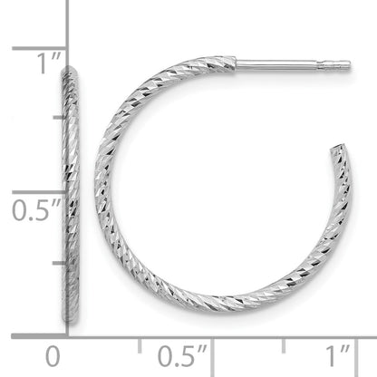 Sterlingsilber Rhodiniert Diamantiert Hohl Röhre C- Creolen