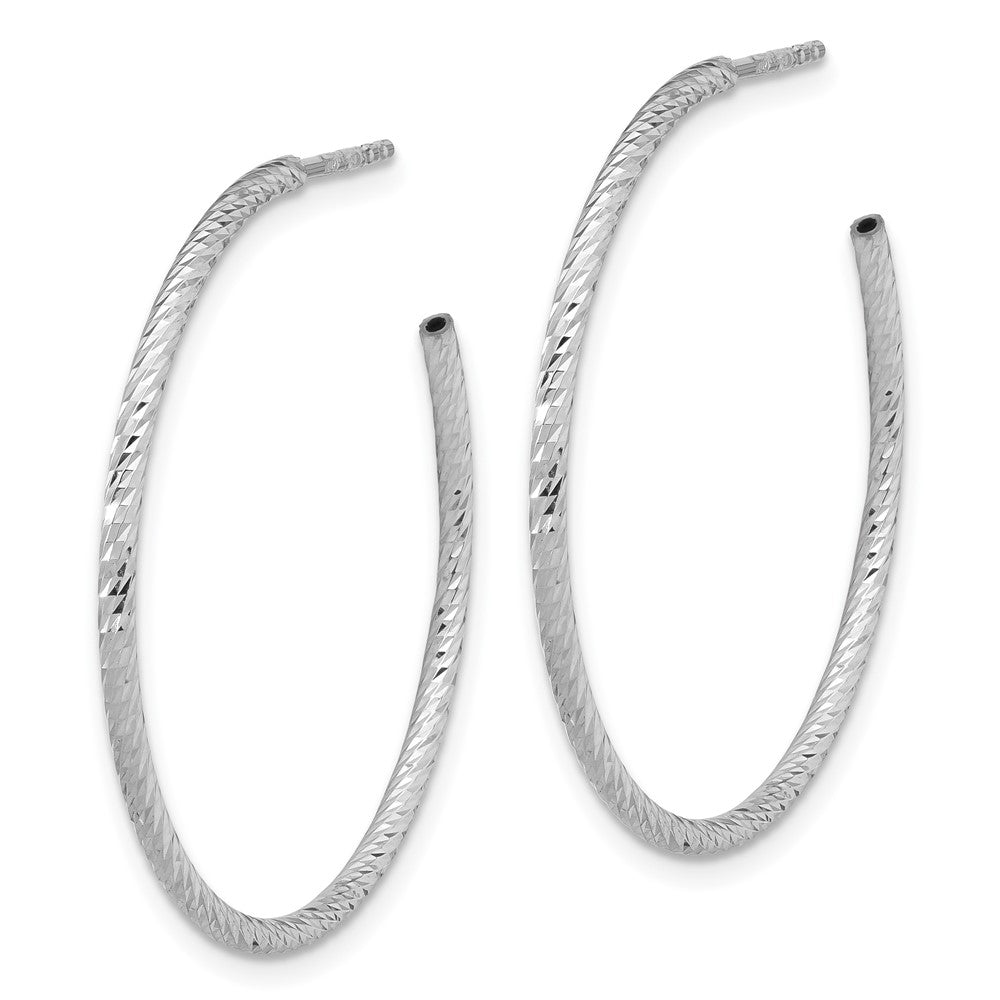 Sterlingsilber Rhodiniert Diamantiert Hohl Röhre C- Creolen
