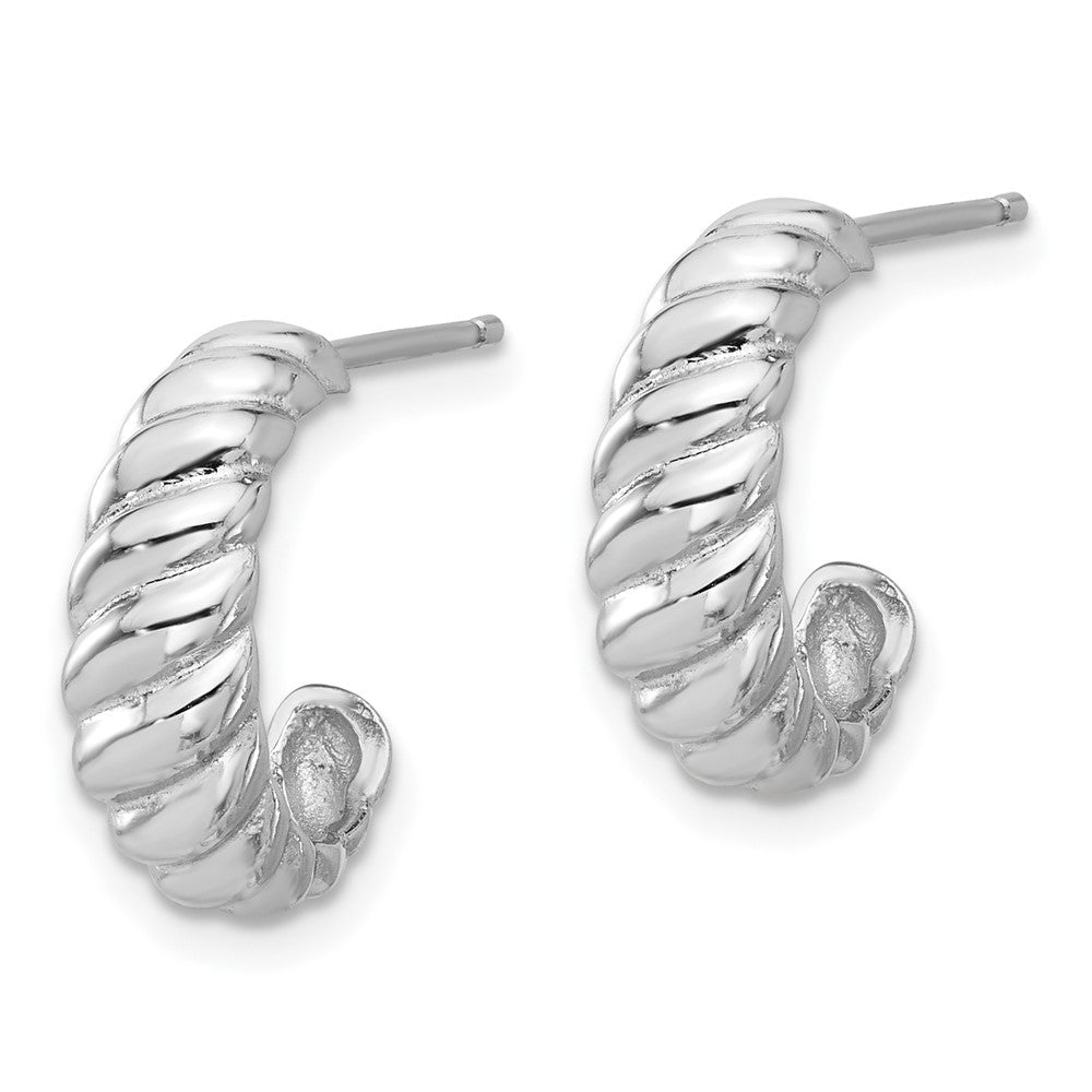 Sterlingsilber Rhodiniert Gewellt Stecker Creolen