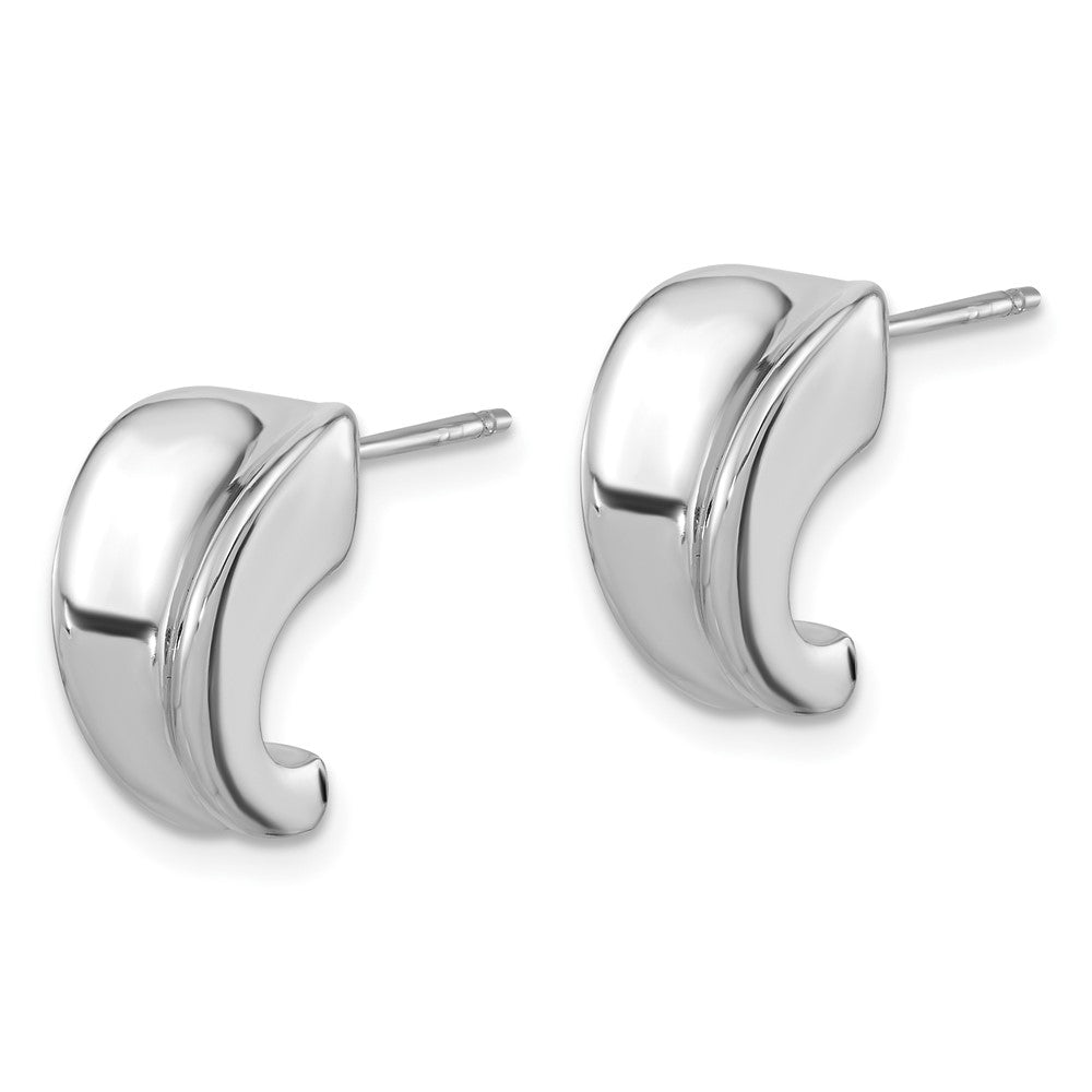 Sterlingsilber Rhodiniert Poliert Graduating J-hoop Ohrstecker