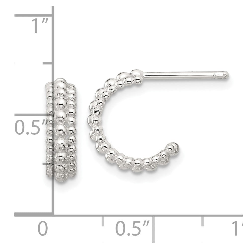 Sterlingsilber E-coated Gekugelt C- Creolen
