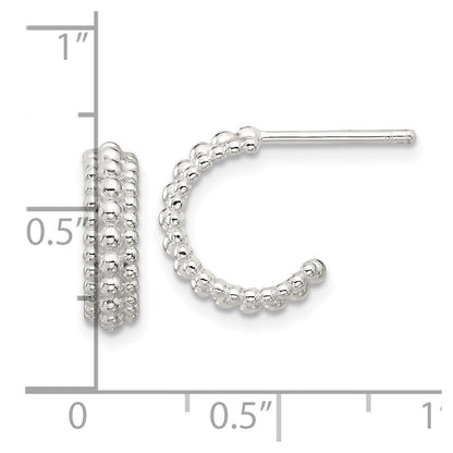 Sterlingsilber E-coated Gekugelt C- Creolen