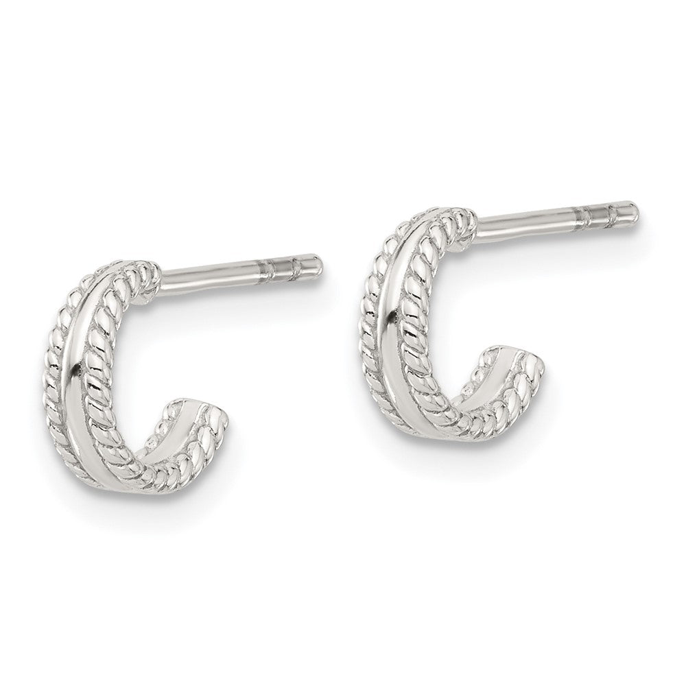 Sterlingsilber E-coated Strukturiert Kante C- Creolen