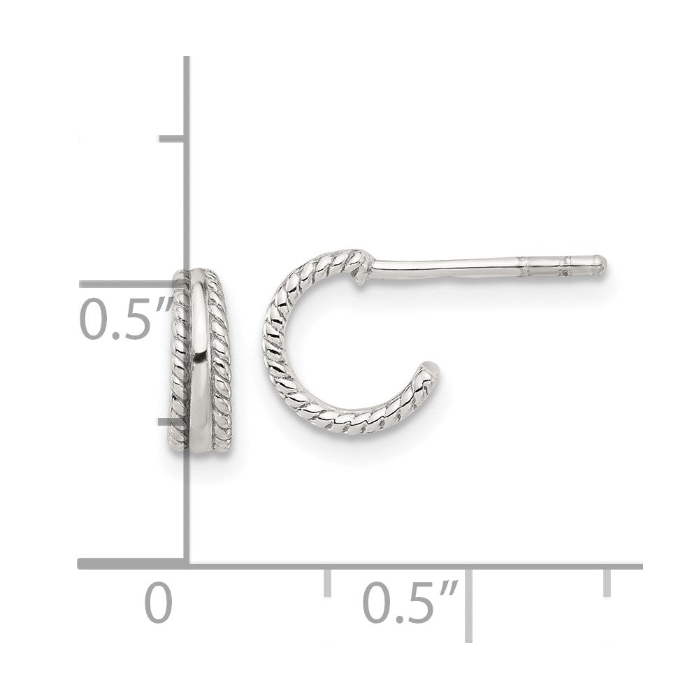 Sterlingsilber E-coated Strukturiert Kante C- Creolen