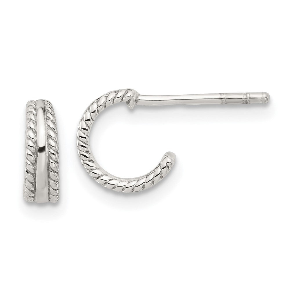 Sterlingsilber E-coated Strukturiert Kante C- Creolen