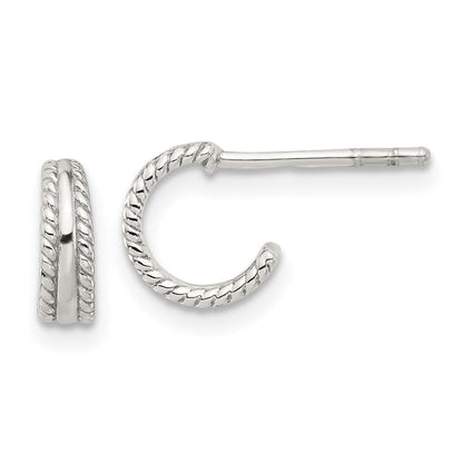 Sterlingsilber E-coated Strukturiert Kante C- Creolen