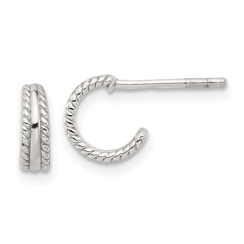 Sterlingsilber E-coated Strukturiert Kante C- Creolen