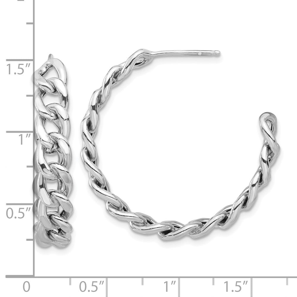 Sterlingsilber Rhodiniert Panzer Glieder C- Creolen