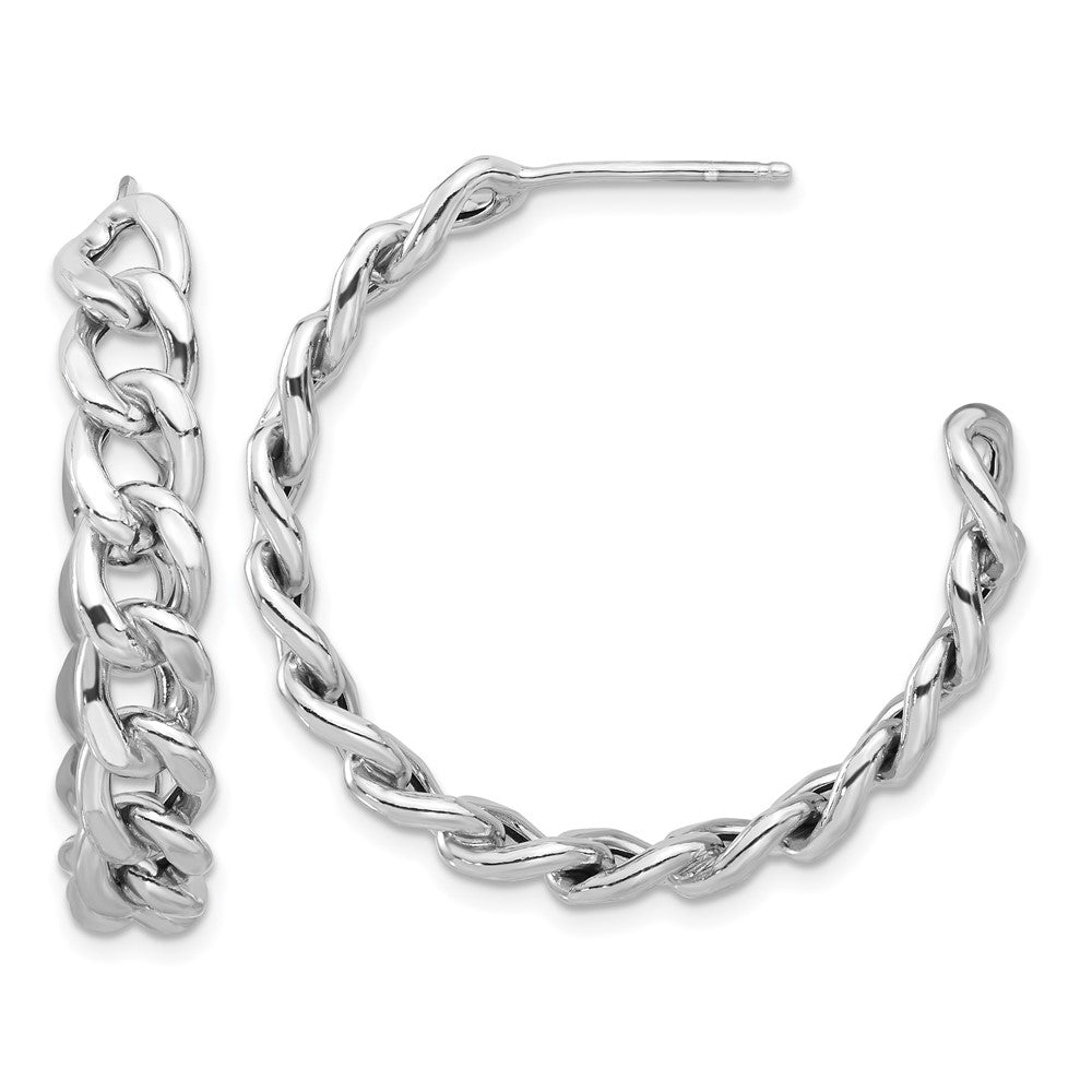 Sterlingsilber Rhodiniert Panzer Glieder C- Creolen