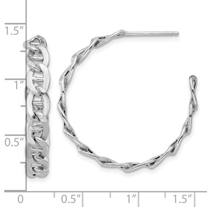 Sterlingsilber Rhodiniert Anker Glieder C- Creolen