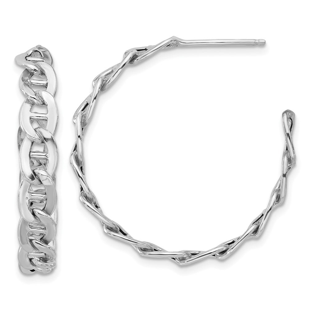 Sterlingsilber Rhodiniert Anker Glieder C- Creolen