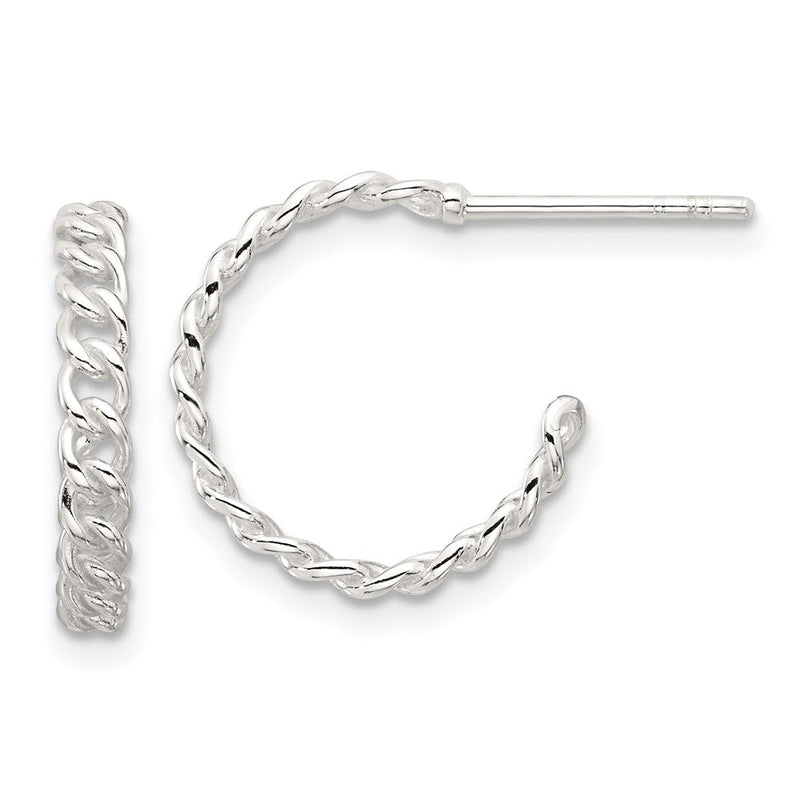 Sterlingsilber E-coated Panzer Glieder C- Creolen