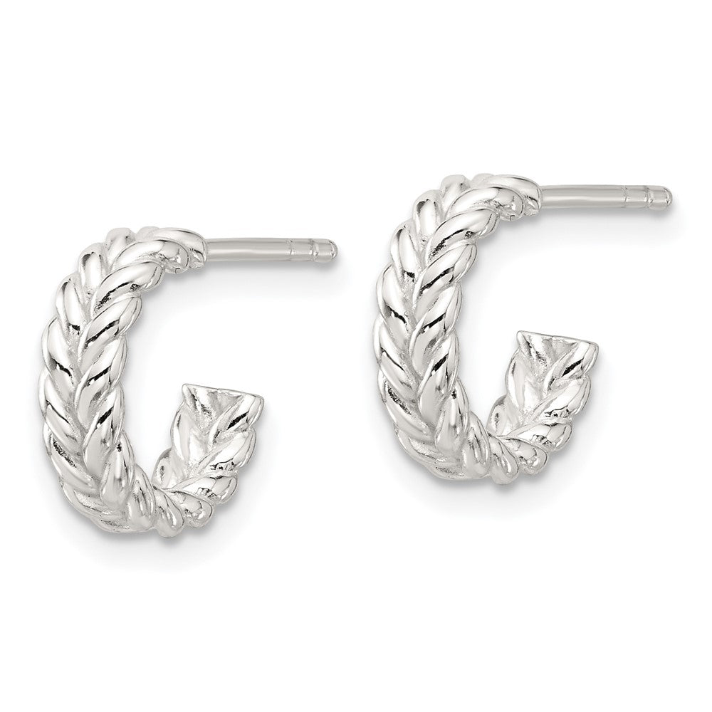 Sterlingsilber E-coated Poliert Geflochten Stecker C- Creolen