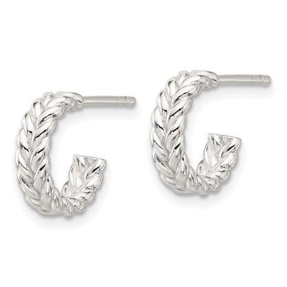 Sterlingsilber E-coated Poliert Geflochten Stecker C- Creolen