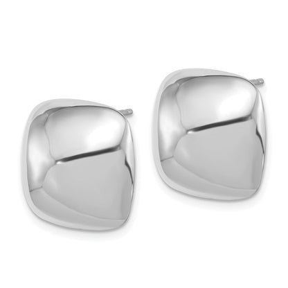 Sterlingsilber Rhodiniert Poliert Quadratisch Ohrstecker
