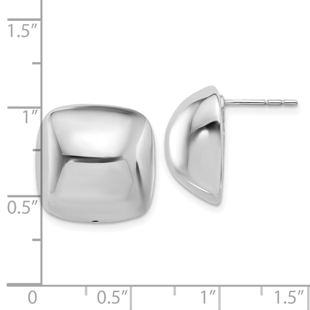 Sterlingsilber Rhodiniert Poliert Quadratisch Ohrstecker
