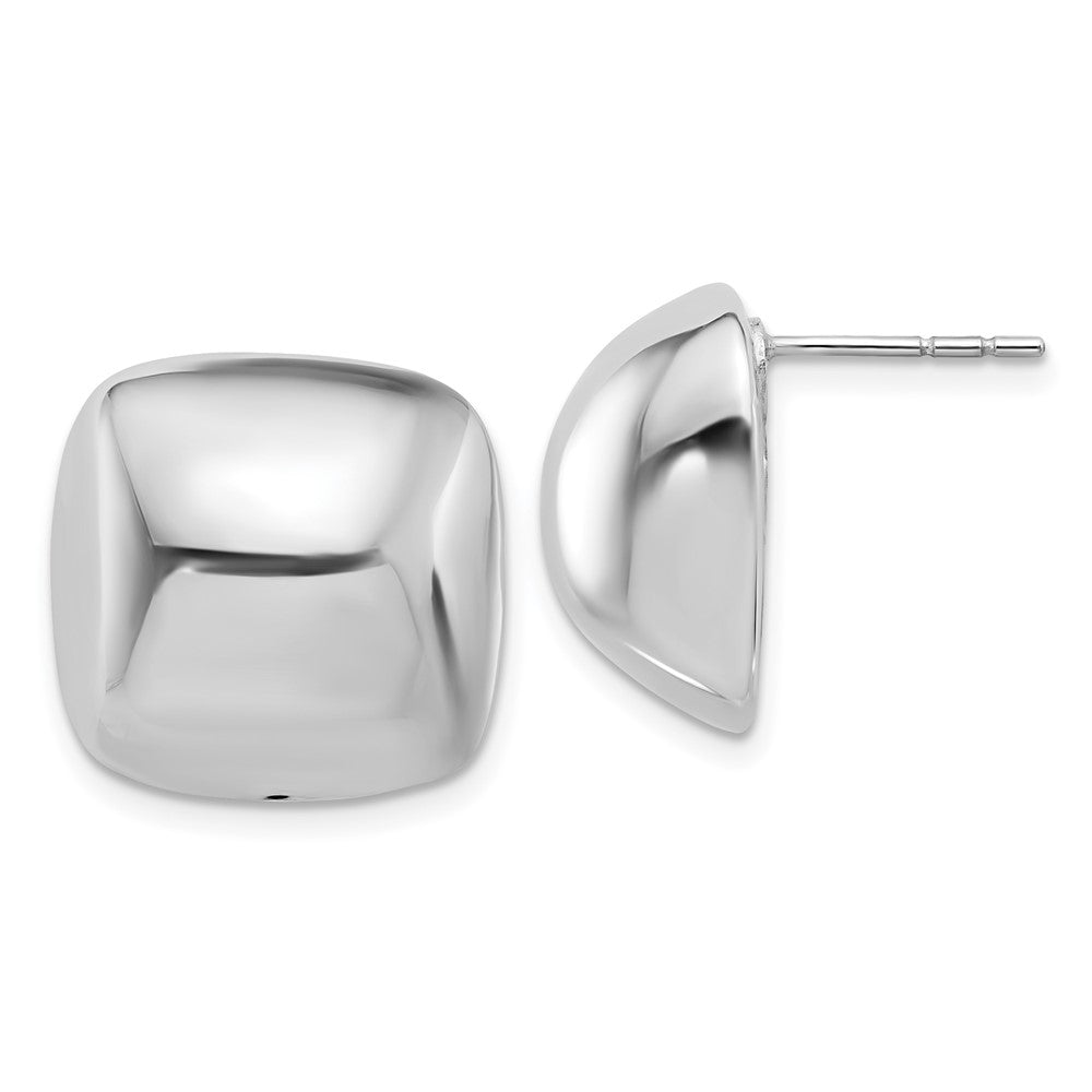 Sterlingsilber Rhodiniert Poliert Quadratisch Ohrstecker