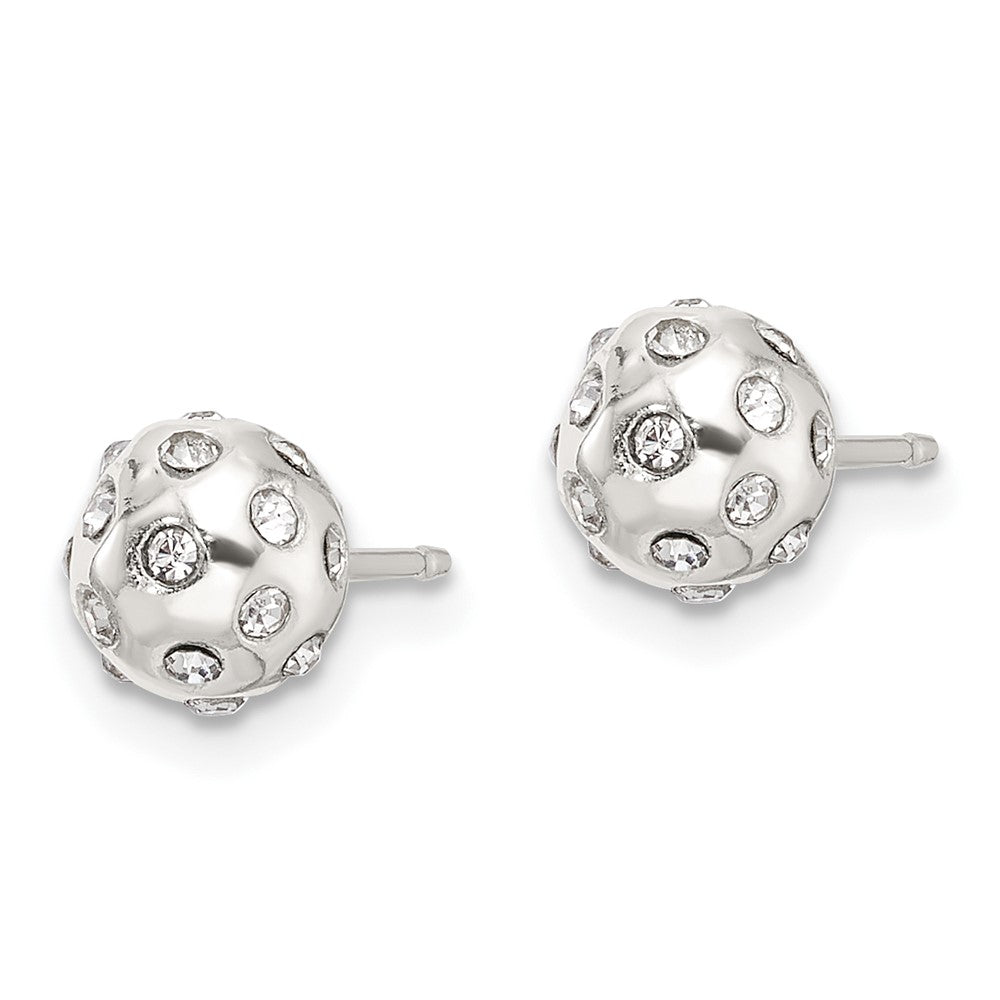 Sterlingsilber Poliert Zirkonia 6.5mm Kugel Ohrstecker