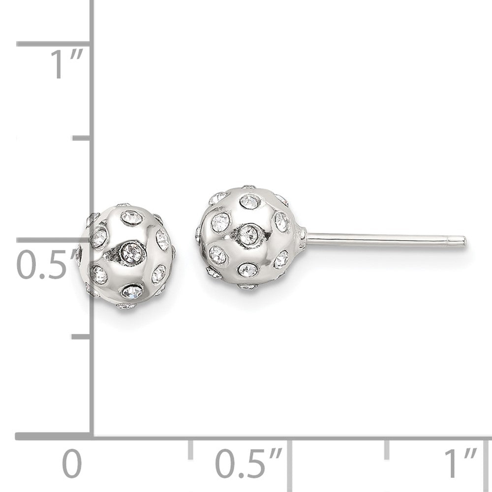 Sterlingsilber Poliert Zirkonia 6.5mm Kugel Ohrstecker