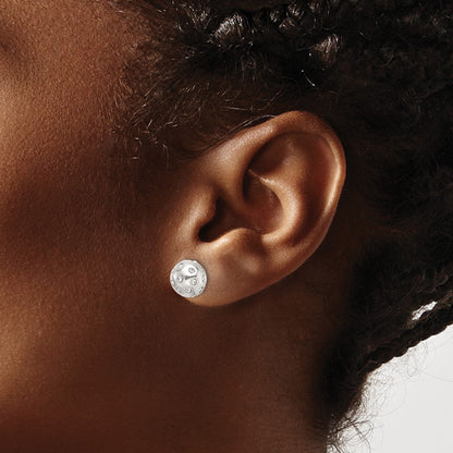 Sterlingsilber Poliert Zirkonia 8.5mm Kugel Ohrstecker