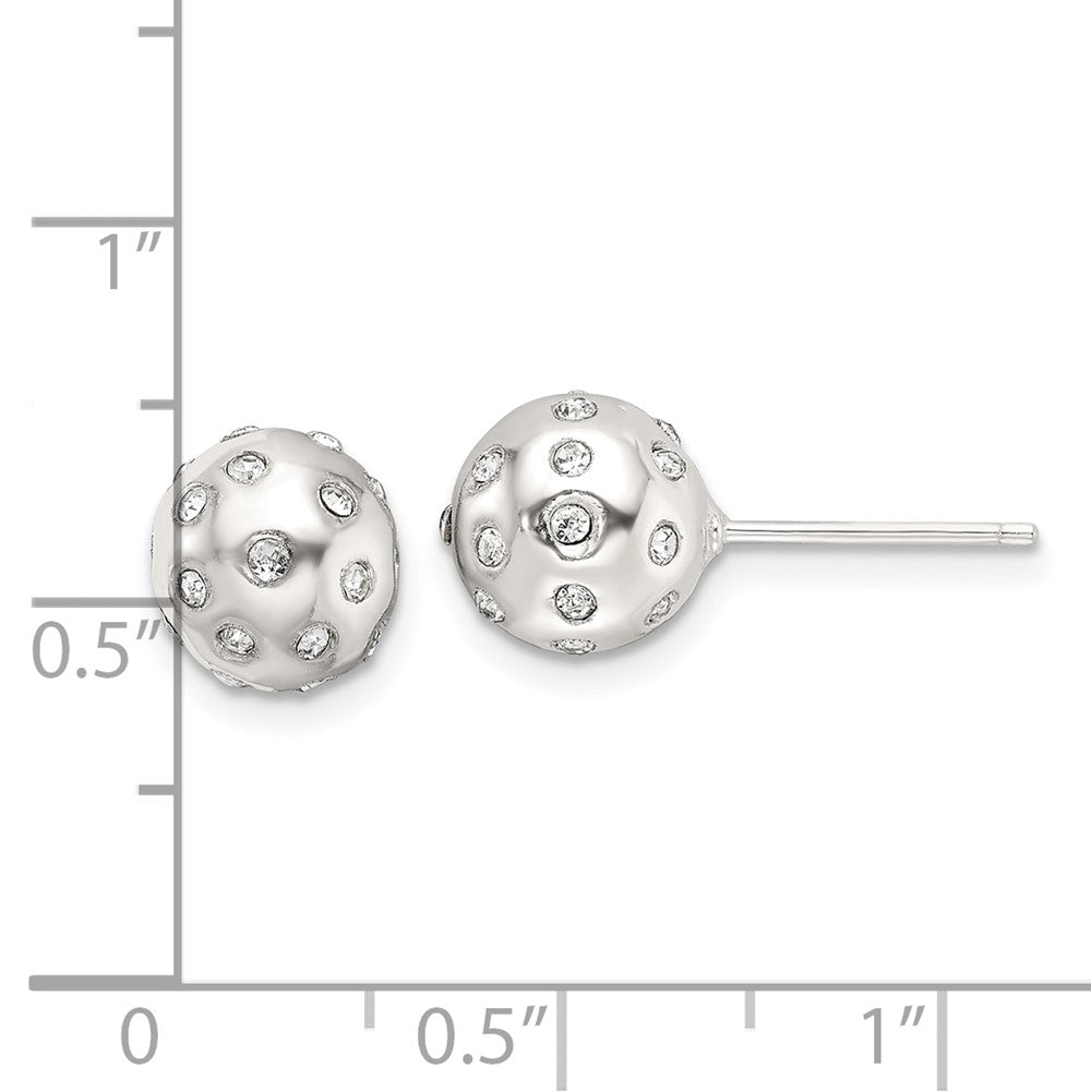 Sterlingsilber Poliert Zirkonia 8.5mm Kugel Ohrstecker