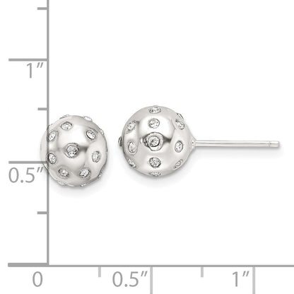 Sterlingsilber Poliert Zirkonia 8.5mm Kugel Ohrstecker